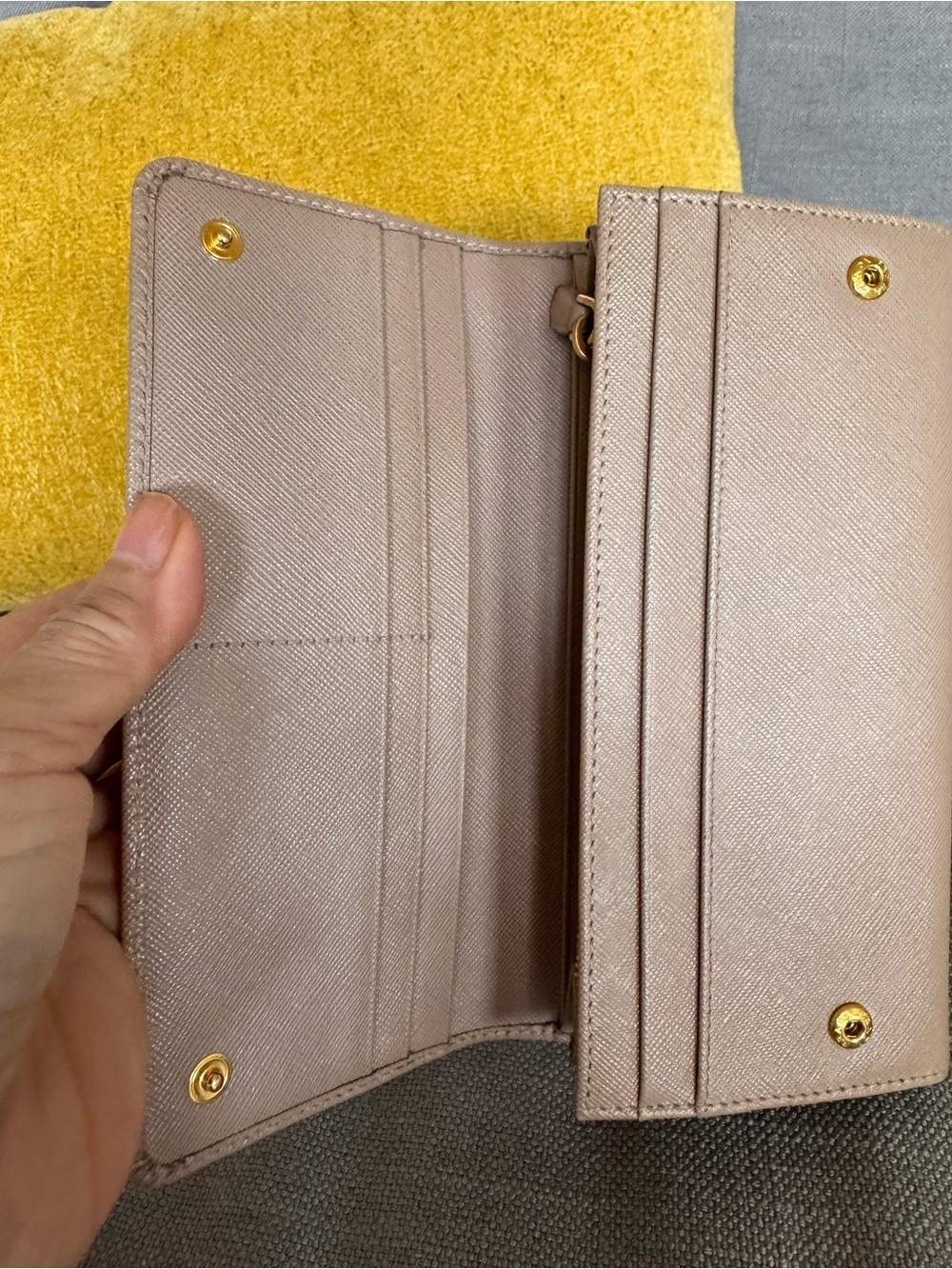 Prada Saffiano Fiocco Bow Continental Wallet Cammeo - Picture 14 of 14